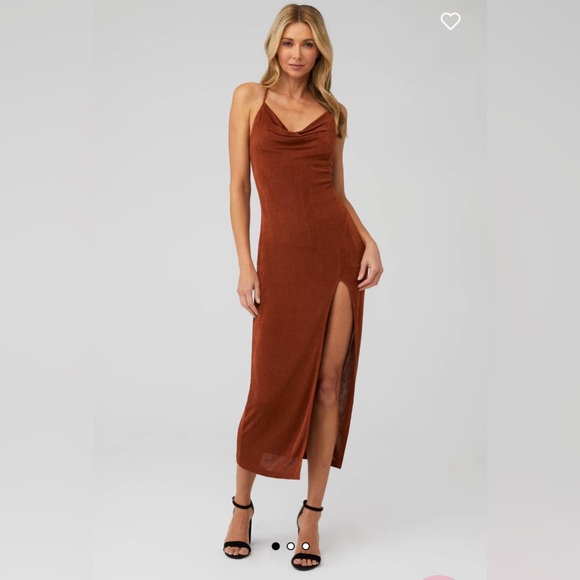 Runaway the Label | Slinky Slip Dress in Cinnamon | Size M - Picture 9 of 9